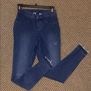 Blue denim jeggings